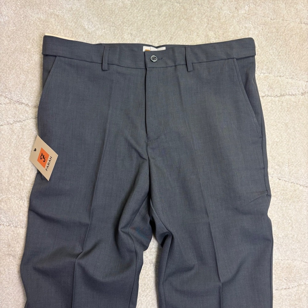 Farah Flex FABS7090 Mens Trousers Grey 34W 31L Dress Pants NEW WITH TAGS